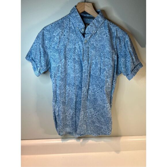 Steel & Jelly Blue Paisley Button Up Shirt Men’s Small - Picture 1 of 7